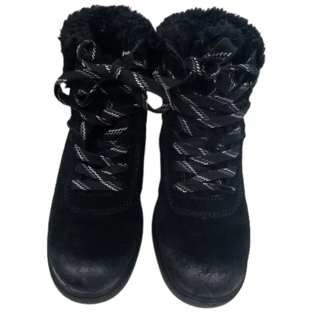 Authentic Ugg Harrison Cozy Lace Up Waterproof Boots Women's Black Size 6 7 9